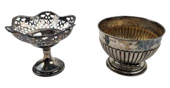 EDWARD VII HALLMARKED SILVER BOWL & SILVER BON BON DISH