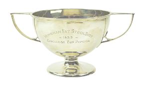 GEORGE V HALLMARKED SILVER ART DECO TWIN HANDLED BOWL