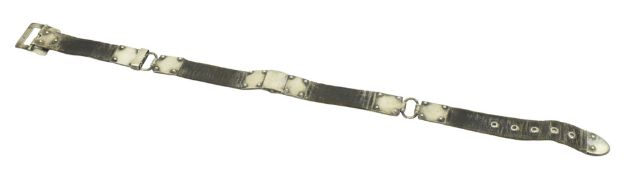 VICTORIAN HALLMARKED SILVER MOUNTED LEATHER BELT