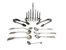 COLLECTION OF 19TH & 20TH CENTURY HALLMARKED SILVER ITEMS INCLUDING SUGAR NIPS