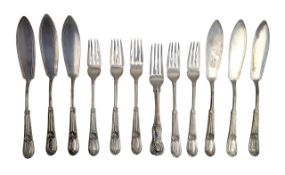 SET OF VICTORIAN HALLMARKED SILVER FISH FORKS & KNIVES