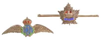 WWII SECOND WORLD WAR CANADIAN SWEEETHEART BROOCHES