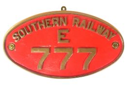 RAILWAYANA - SOUTHERN RAILWAY SIR LAMIEL ENGINE PLAQUE