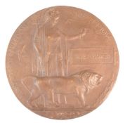 WWI FIRST WORLD WAR DEATH PENNY PLAQUE