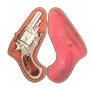 19TH CENTURY CASED PINFIRE POCKET REVOLVER