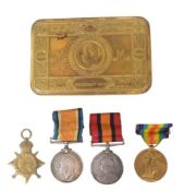 WWI FIRST WORLD WAR MEDAL TRIO & PRINCESS MARY TIN