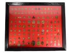 CAP BADGES - LARGE DISPLAY OF FIRST & SECOND WORLD WAR CAP BADGES