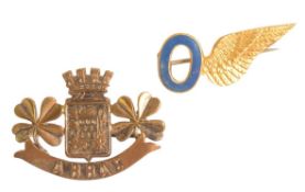 BATTLE OF ARRAS SWEETHEART BROOCH & RAF OBSERVERS BREVET