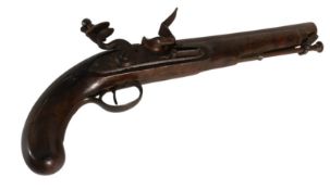 18TH CENTURY HENRY NOCK OF LONDON FLINTLOCK PISTOL