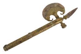 17TH CENTURY INDIAN MUGHAL EMPIRE TABAR BATTLE AXE