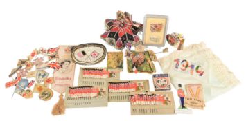 COLLECTION OF COMMEMORATIVE SEWING CUSHIONS & PINS