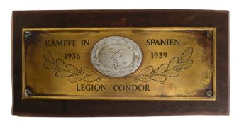 EARLY SECOND WORLD WAR CONDOR LEGION PLAQUE
