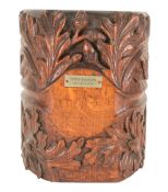 HMS AMPHION - CARVED PIECE OF INTERIOR WOOD