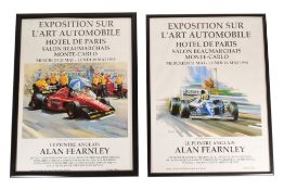 FORMULA ONE INTEREST - ALAN FEARNLEY ARTWORK EXHIBITION POSTERS
