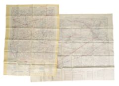 TWO POST WAR 1950'S BRITISH SILK 'ESCAPE' MAPS