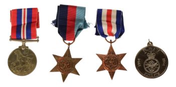 WWII SECOND WORLD WAR MEDAL GROUP & D DAY COMMEMORATIVE MEDALLION