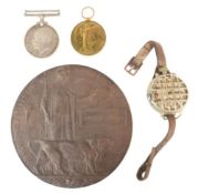 WWI FIRST WORLD WAR MEDAL PAIR WITH DEATH PENNY