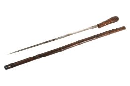 18TH CENTURY EUROPEAN WALNUT SWORD STICK