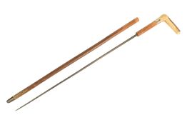 19TH CENTURY ANTLER HORN SWORD STICK