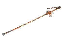 VINTAGE AFRICAN ZULU TRIBAL WALKING CANE / DANCING STICK