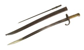 TWO FRENCH BAYONETS - CHASSEPOT RIFLE & POST WAR SKS FOLDING BAYONET