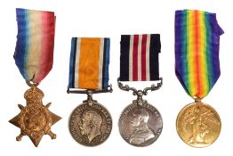 WWI FIRST WORLD WAR MEDAL TRIO WITH MILITARY MEDAL