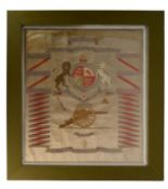 18TH CENTURY EMBROIDERED SILK PANEL - ROYAL FIELD ARTILLERY