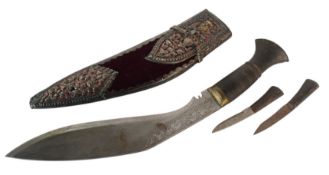 EARLY 20THE CENTURY NEPALESE KUKRI KNIFE