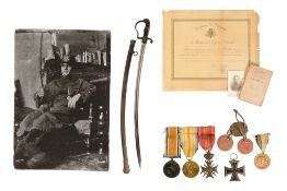 WWI GERMAN ARTILLERY OFFICER'S SWORD & IRON CROSS + PROVENANCE