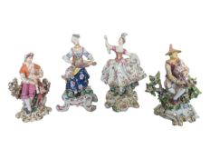 FOUR 18TH CENTURY PORCELAIN MUSICIAN FIGURES