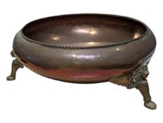 DRYAD LESTER - EARLY 20TH CENTURY ARTS & CRAFTS COPPER FOOTED BOWL