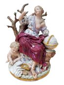 MEISSEN 19TH CENTURY PORCELAIN ASTRONOMY FIGURE GROUP