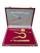 ASPREY - VINTAGE 1970S GILT THREE PIECE COCKTAIL BAR SET