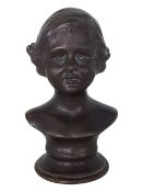 LATE 19TH / EARLY 20TH CENTURY BRONZE BUST PORTRAIT OF A GIRL