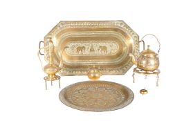 COLLECTION OF 20TH CENTURY BRASS HOUSEHOLD PIECES