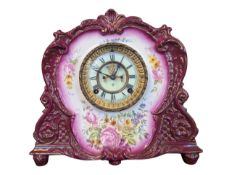 ROYAL BONN - EARLY 20TH CENTURY GERMAN PORCELAIN MANTEL CLOCK