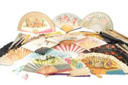 COLLECTION OF 20TH CENTURY VINTAGE CONCERTINA HAND FANS
