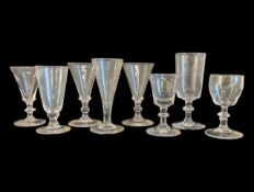 COLLECTION OF 19TH CENTURY GEORGIAN DRAM AND ALE TOASTING GLASSES