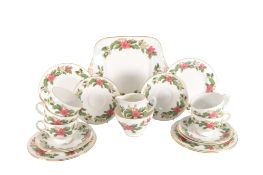 WEDGWOOD - MID CENTURY VINTAGE STARFLOWER BONE CHINA TEA SERVICE