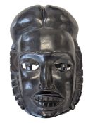 VINTAGE MID CENTURY WEST AFRICAN HAND CARVED CEREMONY MASK