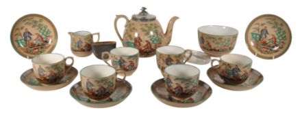 BEECH & HANCOCK - 19TH CENTURY PEKIN PATTERN CERAMIC TEA SERVICE