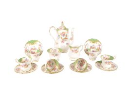 PARAGON - 20TH CENTURY ROCKINGHAM GREEN CHINA COFFEE SERVICE