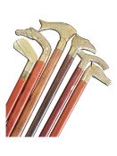 COLLECTION OF VINTAGE 20TH CENTURY BRASS HANDLE WALKING STICKS