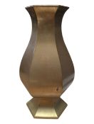 EARLY 20TH CENTURY VINTAGE CHINESE HEXAGONAL BRASS VASE