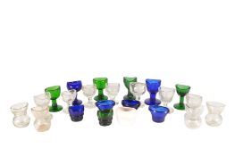 COLLECTION OF 19TH CENTURY & LATER GLASS EYE WASHERS