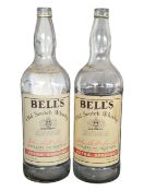 BELL'S WHISKY - TWO LARGE EMTPY SCOTCH WHISKY BOTTLES