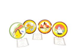 WEDGWOOD - FOUR LATE 20TH CENTURY CLARICE CLIFF PLATES