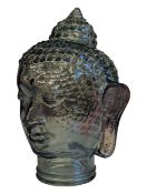 20TH CENTURY VINTAGE PRESSED GLASS THAI BUDDHA HEAD / BUST