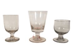 COLLECTION OF THREE 19TH CENTURY VICTORIAN RUMMER GLASSES