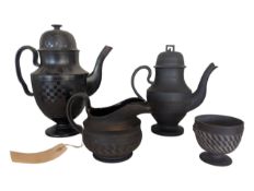 WEDGWOOD - COLLECTION OF 19TH CENTURY BLACK BASALT STONEWARE